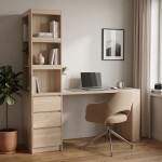 Γραφείο με βιβλιοθήκη Cliner pakoworld sonoma 140x50x180εκ c555370
