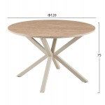ΤΡΑΠΕΖΙ ΤΡΑΠΕΖΑΡΙΑΣ ΣΤΡΟΓΓΥΛΟ ERAGON HM18460 04 SINT STONE ΤΡΑΒΕΡΤΙΝΑ Φ120x75Υεκ c555376