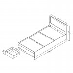 Κρεβάτι μονό Olympus pakoworld με συρτάρι castillo toro 100x200εκ c555607