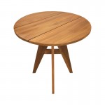 Τραπέζι Cadrada pakoworld teak ξύλο σε φυσική απόχρωση Φ70x76εκ c556059