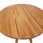 Τραπέζι Cadrada pakoworld teak ξύλο σε φυσική απόχρωση Φ70x76εκ c556059