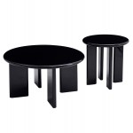 ΣΕΤ 2 ΤΡΑΠΕΖΙΑ ΣΑΛΟΝΙΟΥ FLIX HM18452 02 MDF ΣΕ GLOSSY ΜΑΥΡΟ Φ80 Φ50εκ c556063