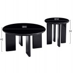 ΣΕΤ 2 ΤΡΑΠΕΖΙΑ ΣΑΛΟΝΙΟΥ FLIX HM18452 02 MDF ΣΕ GLOSSY ΜΑΥΡΟ Φ80 Φ50εκ c556063