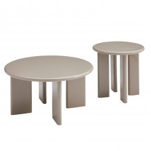 ΣΕΤ 2 ΤΡΑΠΕΖΙΑ ΣΑΛΟΝΙΟΥ FLIX HM18452 05 MDF ΣΕ GLOSSY TAUPE Φ80 Φ50εκ c556064