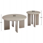 ΣΕΤ 2 ΤΡΑΠΕΖΙΑ ΣΑΛΟΝΙΟΥ FLIX HM18452 05 MDF ΣΕ GLOSSY TAUPE Φ80 Φ50εκ c556064