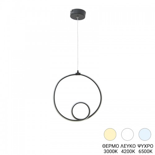 Φωτιστικό οροφής Lavani pakoworld LED μαύρο μέταλλο 15x18x70εκ c556176