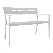 Παγκάκι διθέσιο Cadrin pakoworld λευκό PP 117x60x83εκ c556293