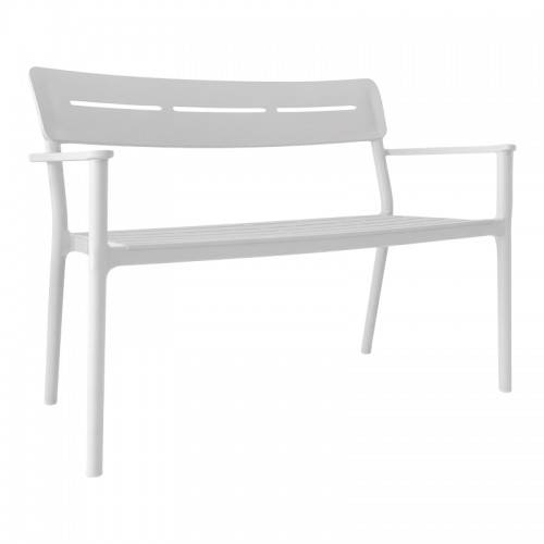 Παγκάκι διθέσιο Cadrin pakoworld λευκό PP 117x60x83εκ c556293