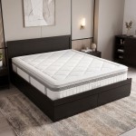 Κρεβάτι με συρτάρι και στρώμα Olympus-Utopia pakoworld wenge 150x200εκ c556300