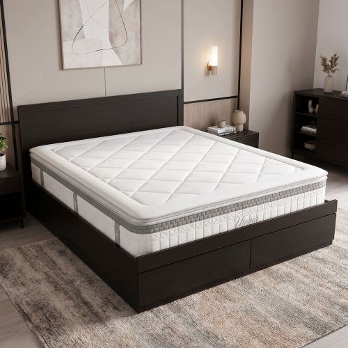 Κρεβάτι με συρτάρι και στρώμα Olympus-Utopia pakoworld wenge 150x200εκ c556300