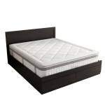 Κρεβάτι με συρτάρι και στρώμα Olympus-Utopia pakoworld wenge 150x200εκ c556300
