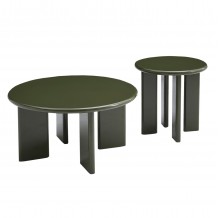 ΣΕΤ 2 ΤΡΑΠΕΖΙΑ ΣΑΛΟΝΙΟΥ FLIX HM18452 07 MDF ΣΕ GLOSSY ΠΡΑΣΙΝΟ Φ80 Φ50εκ c556303