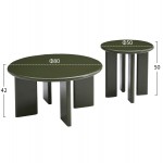 ΣΕΤ 2 ΤΡΑΠΕΖΙΑ ΣΑΛΟΝΙΟΥ FLIX HM18452 07 MDF ΣΕ GLOSSY ΠΡΑΣΙΝΟ Φ80 Φ50εκ c556303