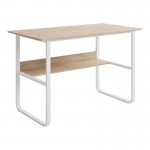 Γραφείο εργασίας Kela pakoworld mdf σε oak απόχρωση με λευκό μέταλλο 100x60x73εκ c556433