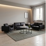 ΣΕΤ ΣΑΛΟΝΙΟΥ 3ΤΜΧ KENZIE ΜΕ ΜΑΥΡΟ PU HM10329 02 c556599