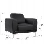 ΣΕΤ ΣΑΛΟΝΙΟΥ 3ΤΜΧ KENZIE ΜΕ ΜΑΥΡΟ PU HM10329 02 c556599