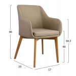 ΚΑΡΕΚΛΑ BRISTOL HM0141 02 ΜΕ ΥΦΑΣΜΑ ΚΑΙ PU ΜΠΕΖ 57x59x86Υεκ SET 2τμχ c557131