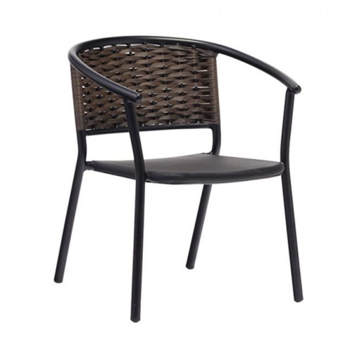 SILVA πολυθρόνα ALU ανθρακί Wicker Rocky Brown c55784