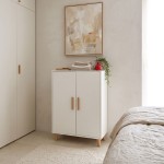Ντουλάπι Tamera pakoworld λευκό με φυσική απόχρωση MDF 60x30x120εκ c558445