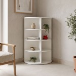 Γωνιακή ραφιέρα Benzal pakoworld λευκό MDF 80x30x120εκ c558448