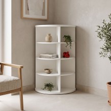 Γωνιακή ραφιέρα Benzal pakoworld λευκό MDF 80x30x120εκ c558448