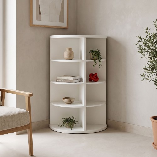 Γωνιακή ραφιέρα Benzal pakoworld λευκό MDF 80x30x120εκ c558448