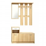 Έπιπλο εισόδου Jentia pakoworld με καθρέπτη sonoma με λευκό MDF 100x24x186εκ c558453