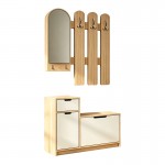 Έπιπλο εισόδου Kenty pakoworld με καθρέπτη sonoma με λευκό MDF 100x28x110εκ c558457