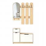 Έπιπλο εισόδου Kenty pakoworld με καθρέπτη sonoma με λευκό MDF 100x28x110εκ c558457