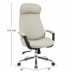 ΚΑΡΕΚΛΑ ΓΡΑΦΕΙΟΥ VELUM HM1233 02 ΜΠΕΖ PU--ΒΑΣΗ ΧΡΩΜΙΟΥ 71x69x116-122Υεκ c558601