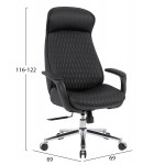 ΚΑΡΕΚΛΑ ΓΡΑΦΕΙΟΥ VELUM HM1233 01 ΜΑΥΡΟ PU--ΒΑΣΗ ΧΡΩΜΙΟΥ 71x69x116-122Υεκ c558602