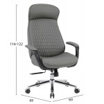ΚΑΡΕΚΛΑ ΓΡΑΦΕΙΟΥ VELUM HM1233 10 ΓΚΡΙ PU--ΒΑΣΗ ΧΡΩΜΙΟΥ 71x69x116-122Υεκ c558603