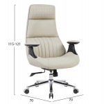 ΚΑΡΕΚΛΑ ΓΡΑΦΕΙΟΥ PULSE HM1234 02 ΜΠΕΖ PU--ΒΑΣΗ ΧΡΩΜΙΟΥ 73x70x115-121Υεκ c558606