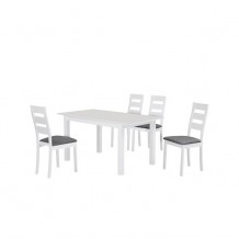 MILLER Set τραπέζι 120 30x80cm και 4 Καρέκλες άσπρο χρώμα c55912 MILLER Set τραπέζι 120 30x80cm και 4 Καρέκλες άσπρο χρώμα c55912