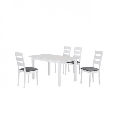 MILLER Set τραπέζι 120 30x80cm και 4 Καρέκλες άσπρο χρώμα c55912