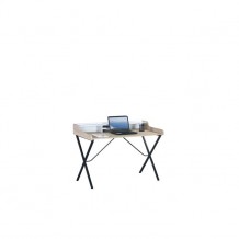 Γραφείο 100x60cm μεταλλικό μαύρο απόχρωση σημύδας c55917