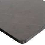 ΕΠΙΦΑΝΕΙΑ ΤΡΑΠΕΖΙΟΥ SINTERED STONE ΤΕΤΡΑΓΩΝΗ HM6654 05 ΠΛΑΙΣΙΟ ALU ΓΚΡΙ 70x70εκ c559179
