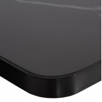 ΕΠΙΦΑΝΕΙΑ ΤΡΑΠΕΖΙΟΥ SINTERED STONE ΤΕΤΡΑΓΩΝΗ HM6655 03 ΠΛΑΙΣΙΟ ALU ΜΑΥΡΟ 80x80εκ c559192