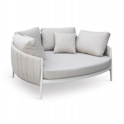 DAYBED 2ΘΕΣΙΟ MAVERICK HM6216 02 ΑΛΟΥΜΙΝΙΟ ΚΡΕΜ-ΜΠΕΖ OLEFIN STRAPS 164x144x70Υ c559337