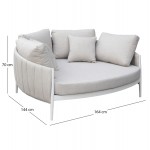 DAYBED 2ΘΕΣΙΟ MAVERICK HM6216 02 ΑΛΟΥΜΙΝΙΟ ΚΡΕΜ-ΜΠΕΖ OLEFIN STRAPS 164x144x70Υ c559337