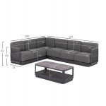ΣΕΤ ΣΑΛΟΝΙ ΓΩΝΙΑ 3ΤΜΧ ELYSIA HM6187 01 ΣΚΟΥΡΟ ΓΚΡΙ ΑΛΟΥΜΙΝΙΟ-ΣΧΟΙΝΙ-P E ΥΦΑΣΜΑ c559477