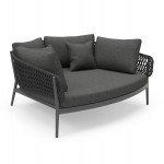 DAYBED 2ΘΕΣΙΟ ΣΕΙΡΑ CAMELLIA HM6217 01 ΣΚΟΥΡΟ ΓΚΡΙ ΑΛΟΥΜΙΝΙΟ-P E ΣΧΟΙΝΙ-OLEFIN 164x144x70Υεκ c559484