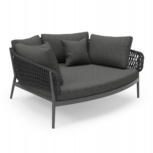 DAYBED 2ΘΕΣΙΟ ΣΕΙΡΑ CAMELLIA HM6217 01 ΣΚΟΥΡΟ ΓΚΡΙ ΑΛΟΥΜΙΝΙΟ-P E ΣΧΟΙΝΙ-OLEFIN 164x144x70Υεκ c559484