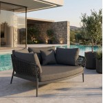 DAYBED 2ΘΕΣΙΟ ΣΕΙΡΑ CAMELLIA HM6217 01 ΣΚΟΥΡΟ ΓΚΡΙ ΑΛΟΥΜΙΝΙΟ-P E ΣΧΟΙΝΙ-OLEFIN 164x144x70Υεκ c559484