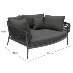 DAYBED 2ΘΕΣΙΟ ΣΕΙΡΑ CAMELLIA HM6217 01 ΣΚΟΥΡΟ ΓΚΡΙ ΑΛΟΥΜΙΝΙΟ-P E ΣΧΟΙΝΙ-OLEFIN 164x144x70Υεκ c559484