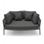 DAYBED 2ΘΕΣΙΟ ΣΕΙΡΑ CAMELLIA HM6217 01 ΣΚΟΥΡΟ ΓΚΡΙ ΑΛΟΥΜΙΝΙΟ-P E ΣΧΟΙΝΙ-OLEFIN 164x144x70Υεκ c559484