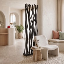 Διακοσμητικό δαπέδου Jati pakoworld μαύρο teak ξύλο 60x20x190εκ c559600