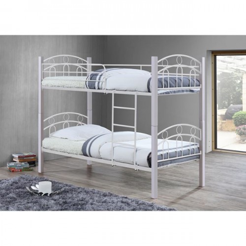 NORTON κρεβάτι κουκέτα 90x190cm μέταλλο άσπρο ξύλο άσπρο c55967