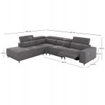 ΚΑΝΑΠΕΣ ΑΡΙΣΤΕΡΗ ΓΩΝΙΑ 5Θ ΜΕ RECLINE LUNARIS HM3316 01L ΓΚΡΙ ΥΦΑΣΜΑ 307x267x94Yεκ c560014