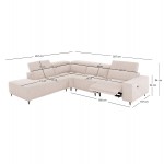 ΚΑΝΑΠΕΣ ΑΡΙΣΤΕΡΗ ΓΩΝΙΑ 5Θ ΜΕ RECLINE LUNARIS HM3316 02L ΕΚΡΟΥ ΥΦΑΣΜΑ 307x267x94Yεκ c560017